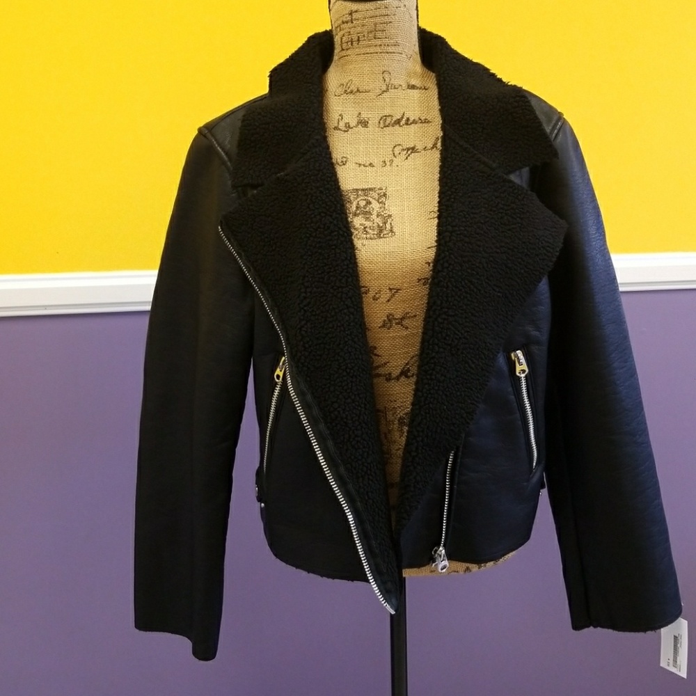VIGOSS faux leather biker crp jacket NWT plus size - Picture 4 of 8